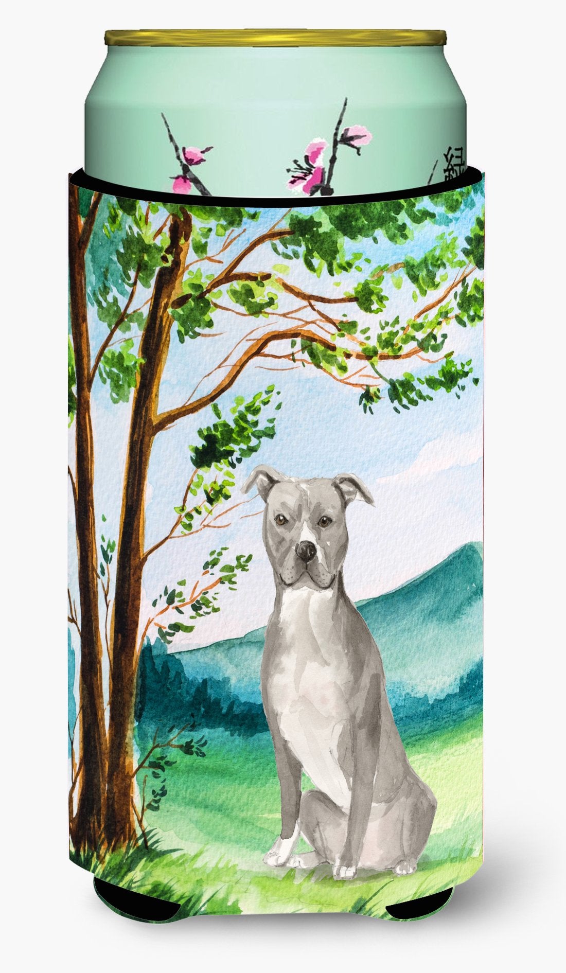 Under the Tree Staffordshire Bull Terrier Tall Boy Beverage Insulator Hugger CK2032TBC by Caroline&#39;s Treasures