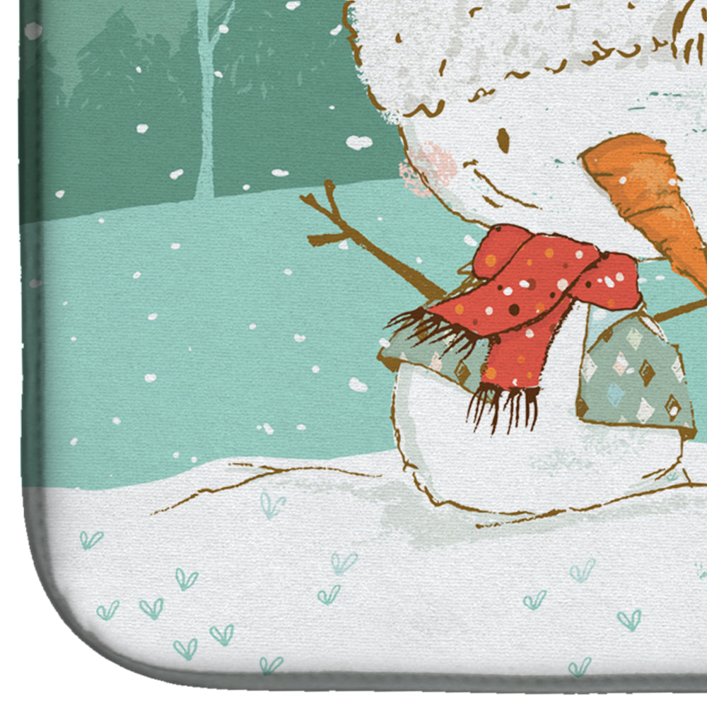 German Shepherd and Snowman Christmas Dish Drying Mat CK2033DDM  the-store.com.