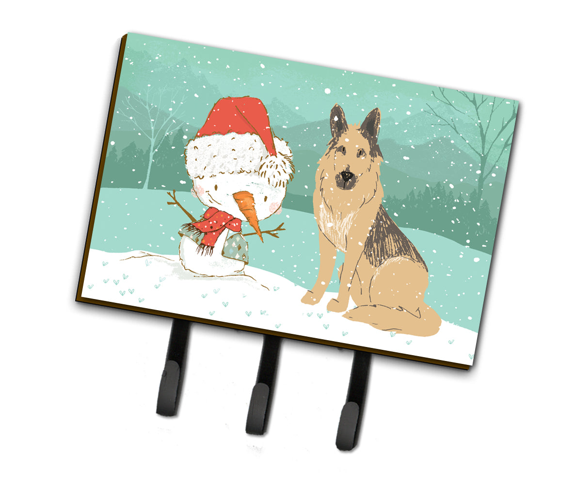 German Shepherd and Snowman Christmas Leash or Key Holder CK2033TH68  the-store.com.