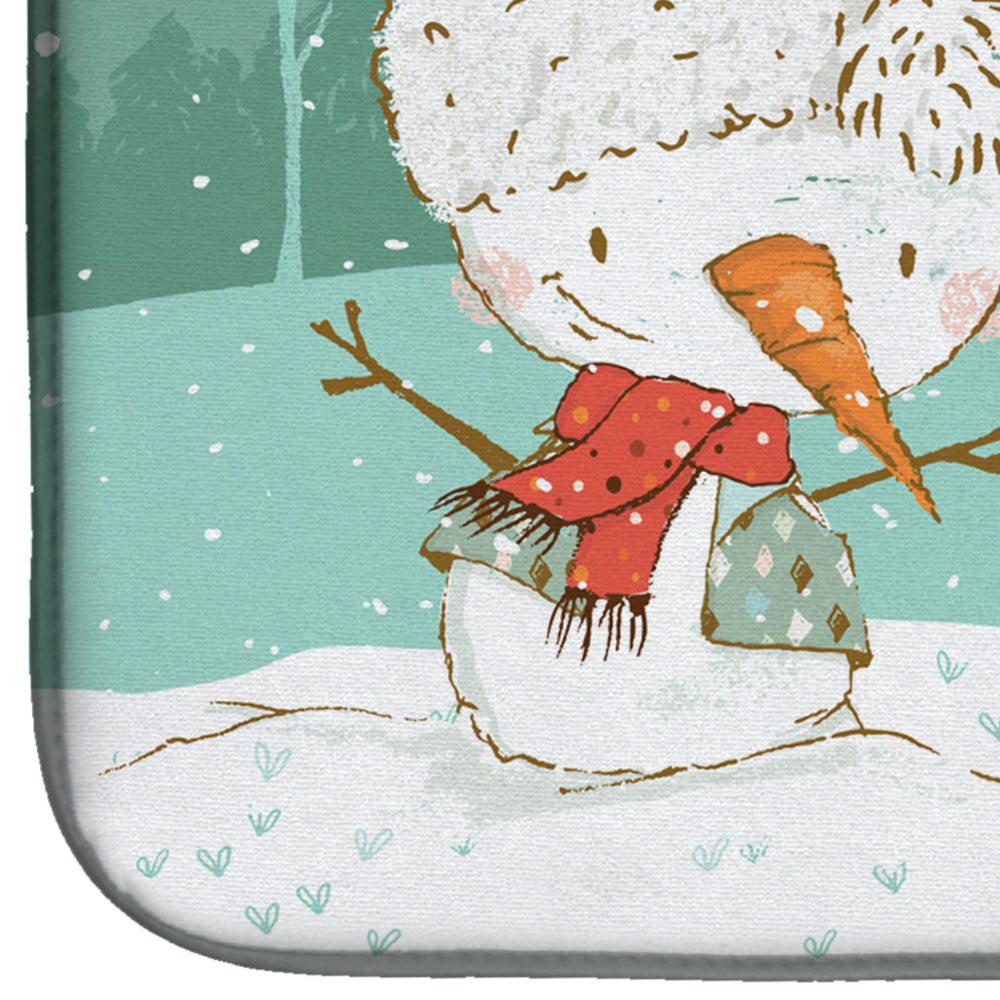 Black Boxer and Snowman Christmas Dish Drying Mat CK2035DDM  the-store.com.