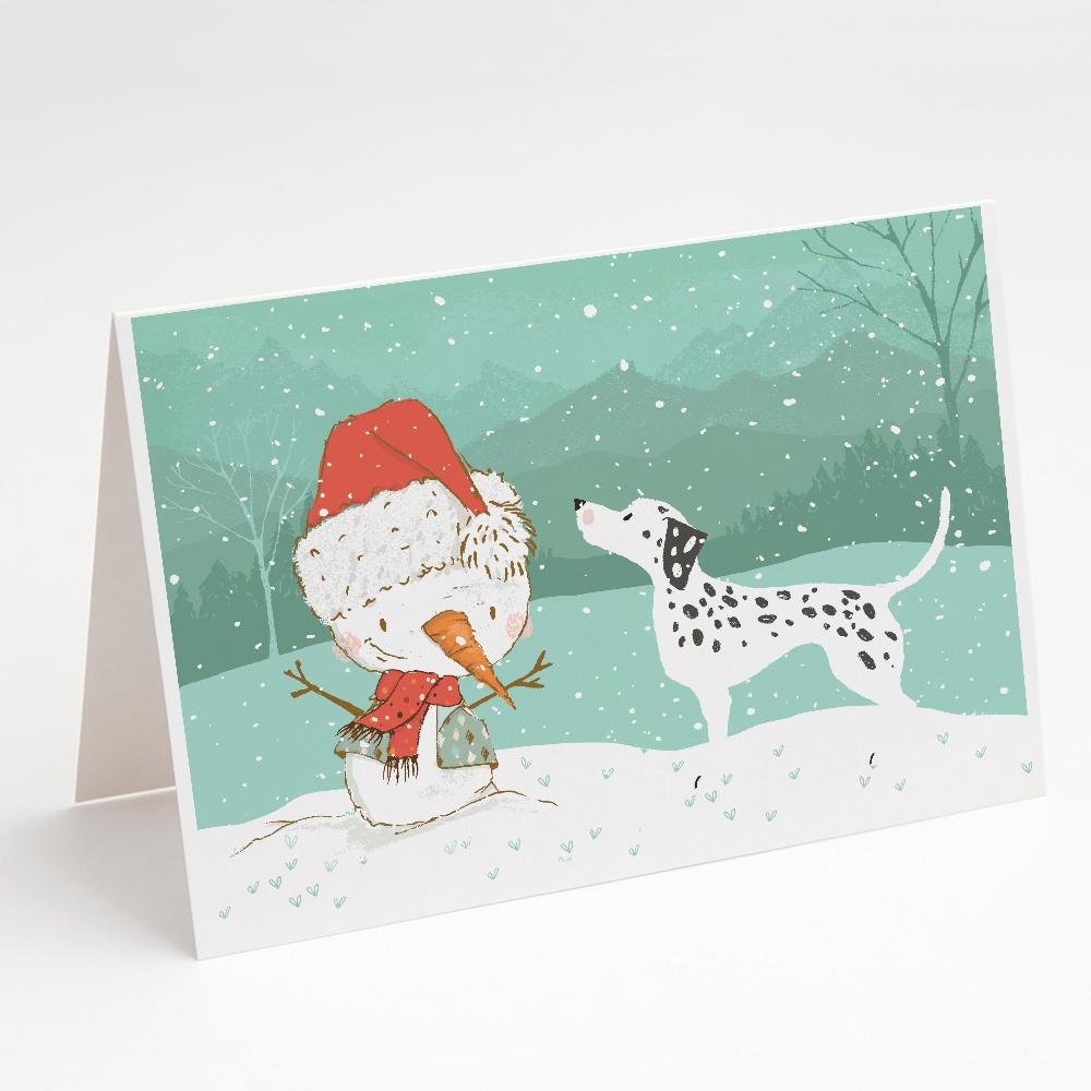 Buy this Dalmatian and Snowman Christmas Greeting Cards and Envelopes Pack of 8