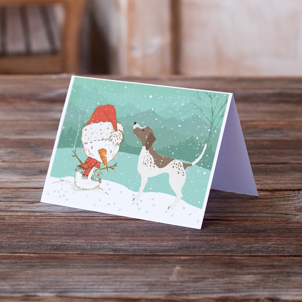 Buy this German Shorthair Snowman Christmas Greeting Cards and Envelopes Pack of 8