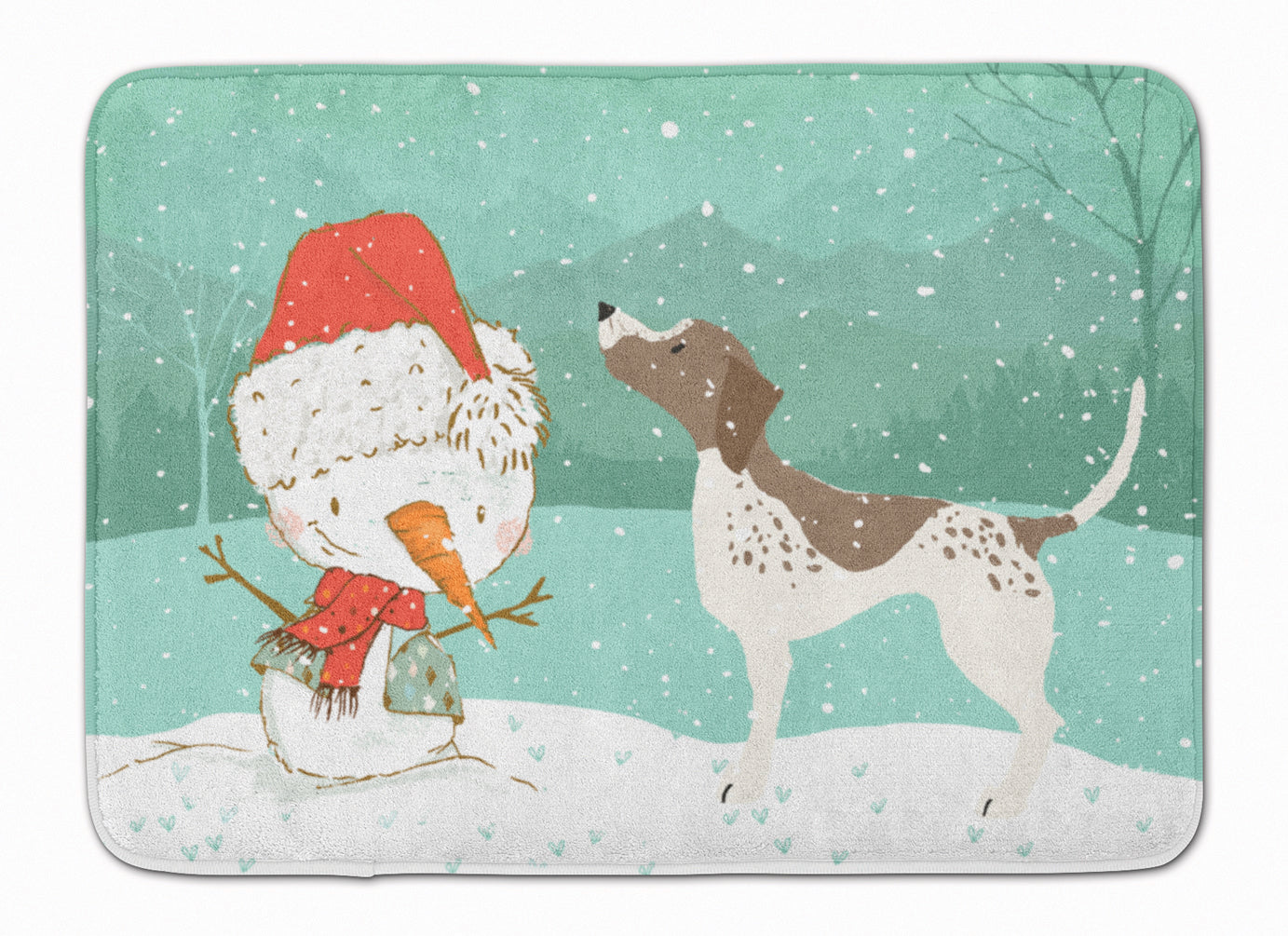 German Shorthair Snowman Christmas Machine Washable Memory Foam Mat CK2045RUG - the-store.com