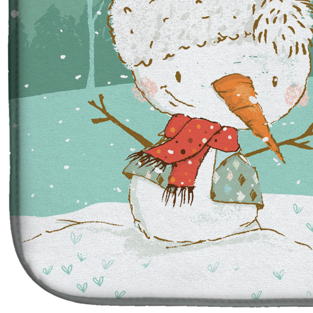 Siberian Husky Snowman Christmas Dish Drying Mat CK2046DDM  the-store.com.