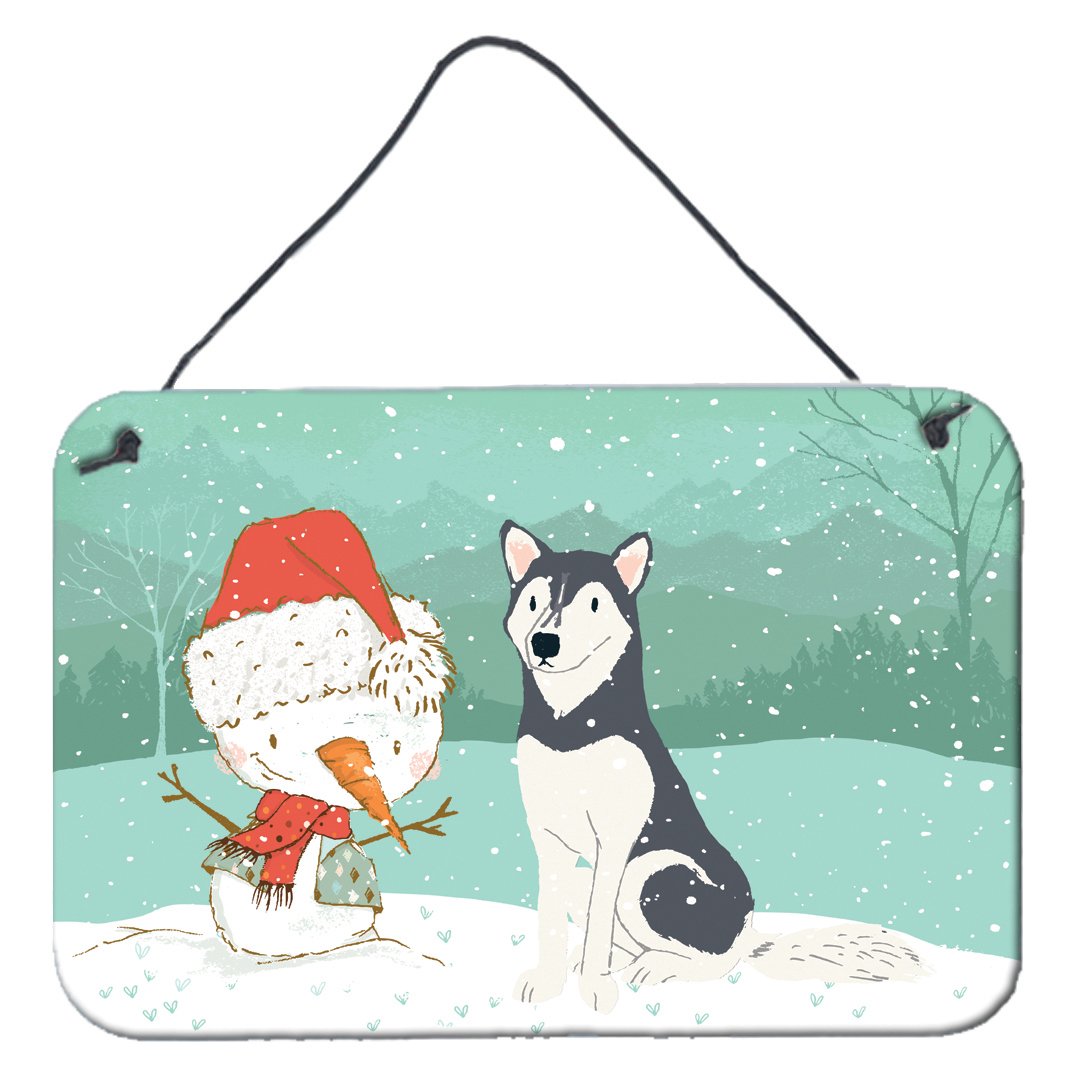 Siberian Husky Snowman Christmas Wall or Door Hanging Prints CK2046DS812 by Caroline's Treasures