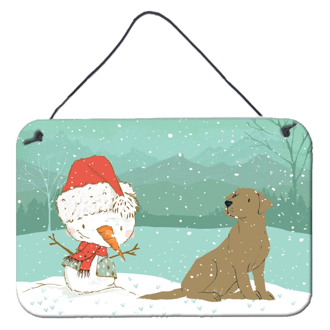 Chocolate Labrador Snowman Christmas Wall or Door Hanging Prints CK2048DS812 by Caroline's Treasures