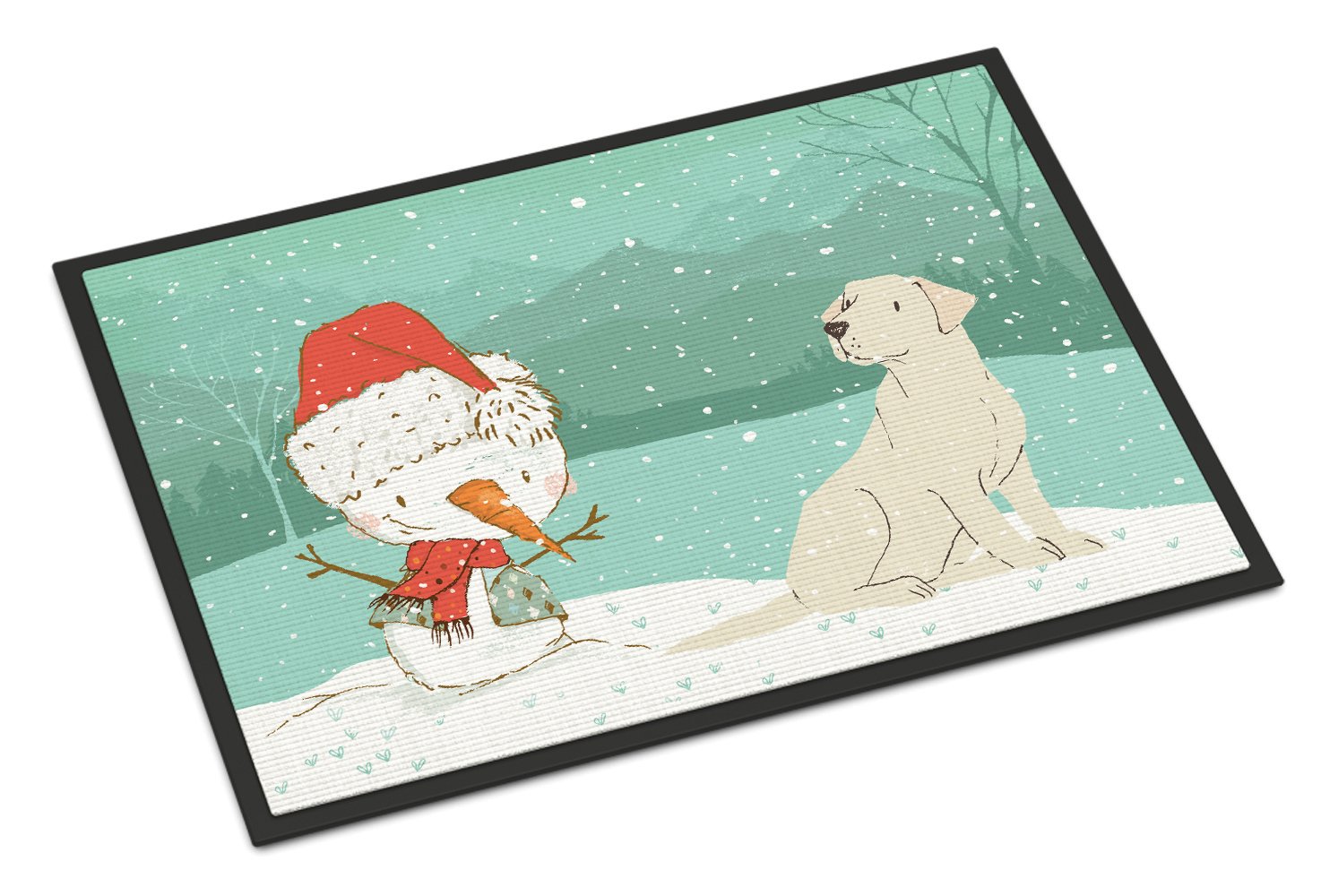 Yellow Labrador Snowman Christmas Indoor or Outdoor Mat 24x36 CK2049JMAT by Caroline's Treasures