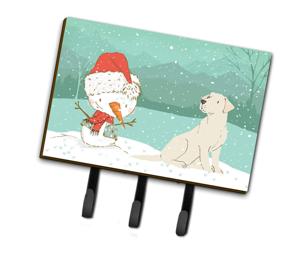 Yellow Labrador Snowman Christmas Leash or Key Holder CK2049TH68  the-store.com.