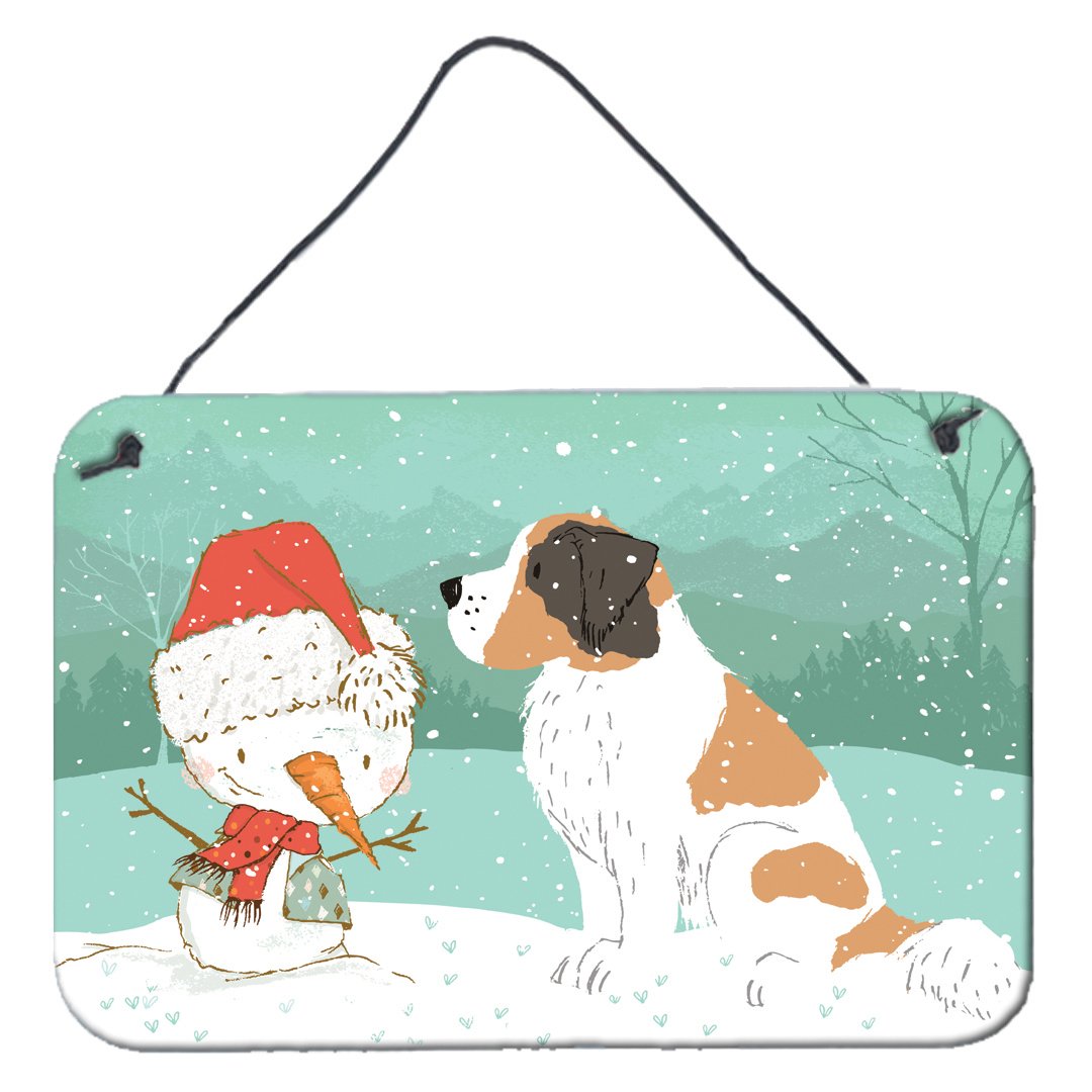 Saint Bernard Snowman Christmas Wall or Door Hanging Prints CK2050DS812 by Caroline&#39;s Treasures