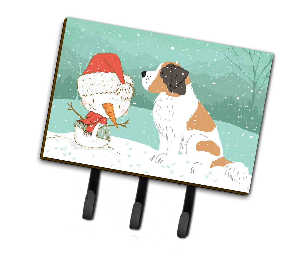 Saint Bernard Snowman Christmas Leash or Key Holder CK2050TH68  the-store.com.