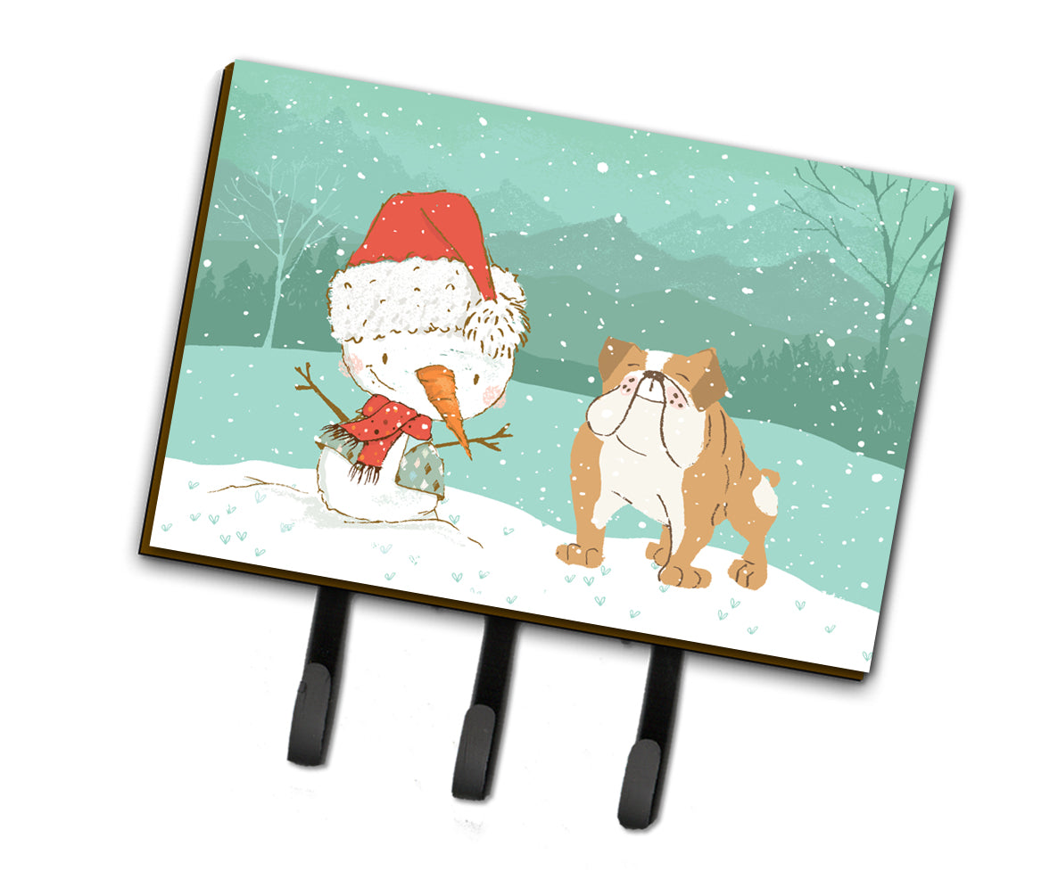 English Bulldog Snowman Christmas Leash or Key Holder CK2053TH68  the-store.com.