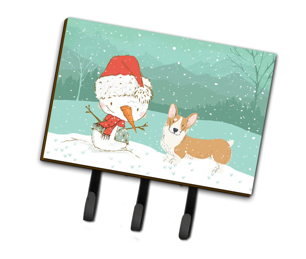 Pembroke Corgi Snowman Christmas Leash or Key Holder CK2060TH68  the-store.com.