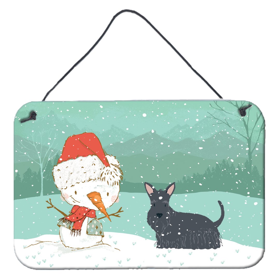 Scottish Terrier Snowman Christmas Wall or Door Hanging Prints CK2068DS812 by Caroline&#39;s Treasures