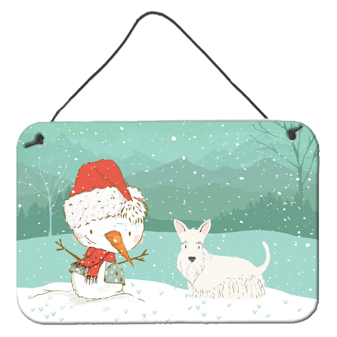 Wheaten Scottish Terrier Snowman Christmas Wall or Door Hanging Prints CK2069DS812 by Caroline's Treasures