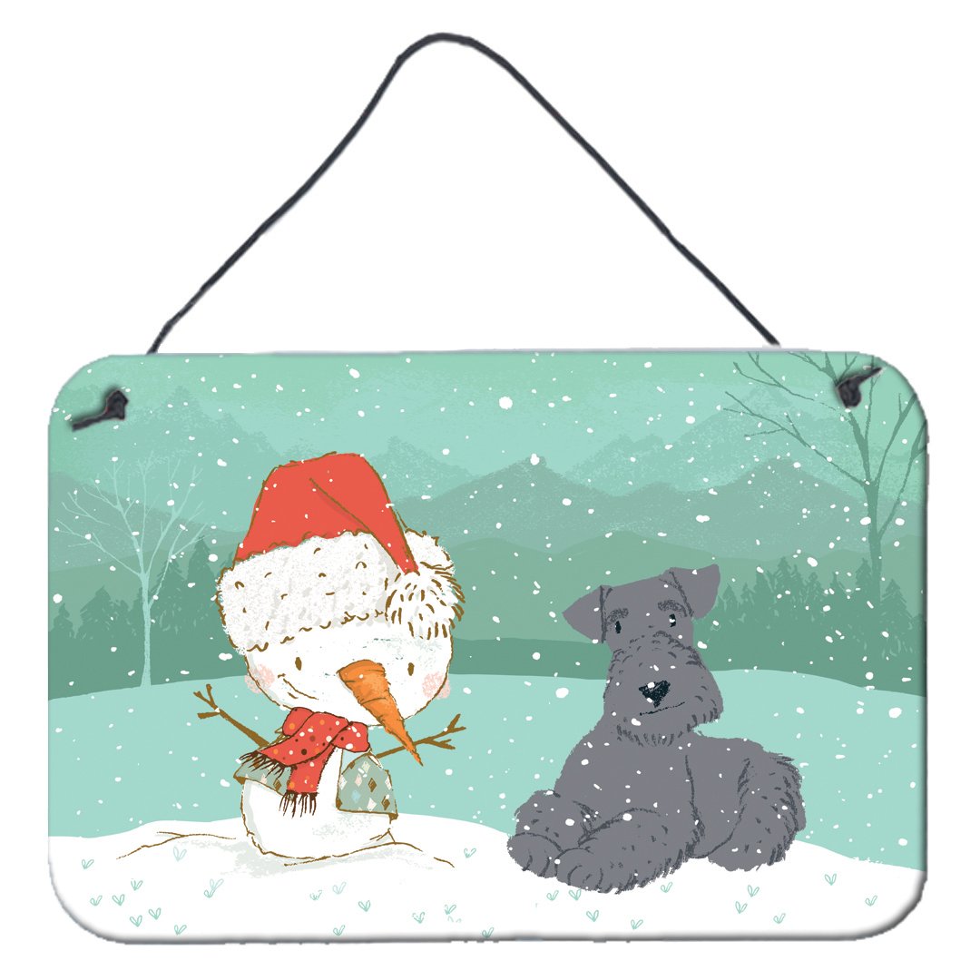 Lakeland Terrier Snowman Christmas Wall or Door Hanging Prints CK2077DS812 by Caroline's Treasures