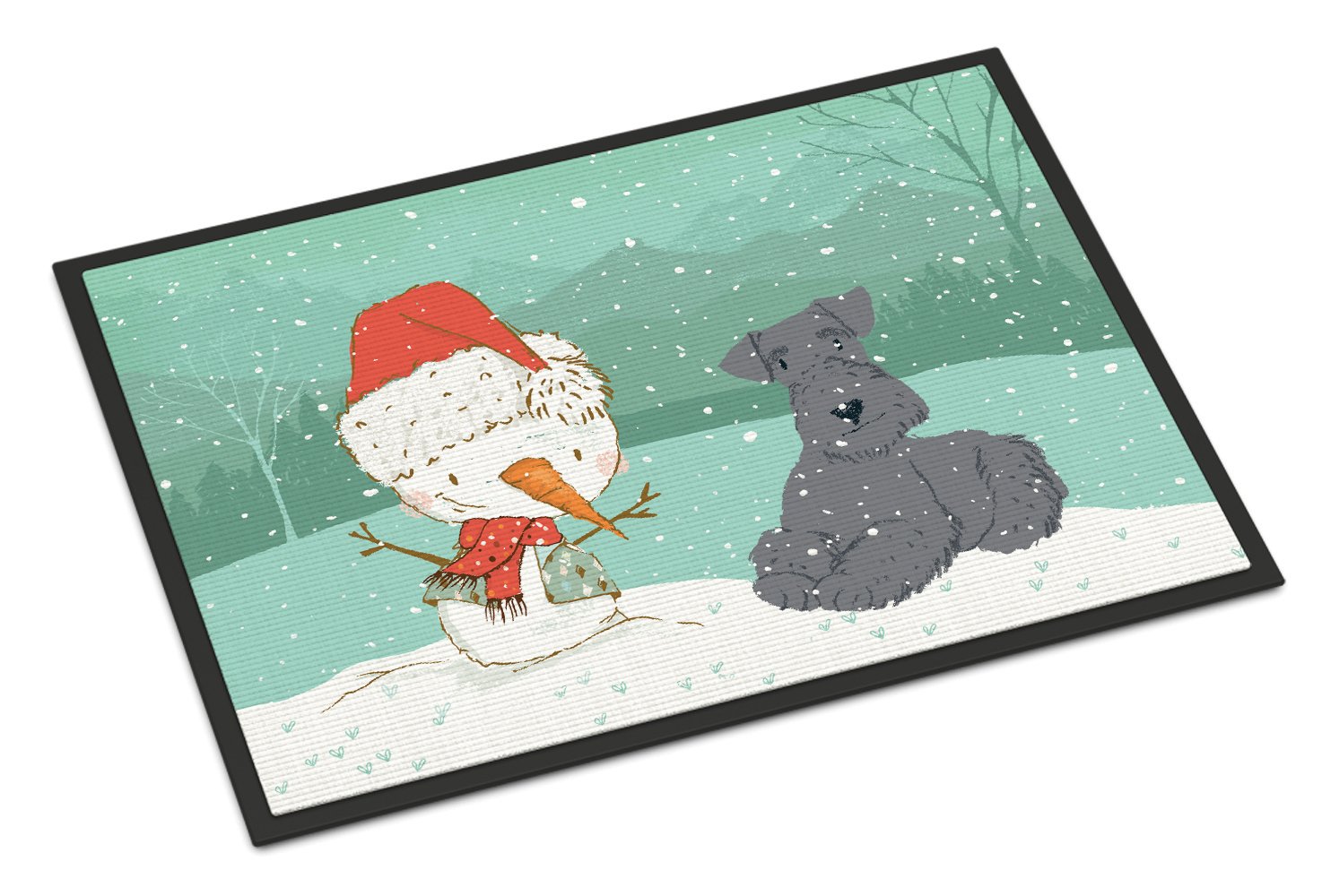 Lakeland Terrier Snowman Christmas Indoor or Outdoor Mat 24x36 CK2077JMAT by Caroline's Treasures