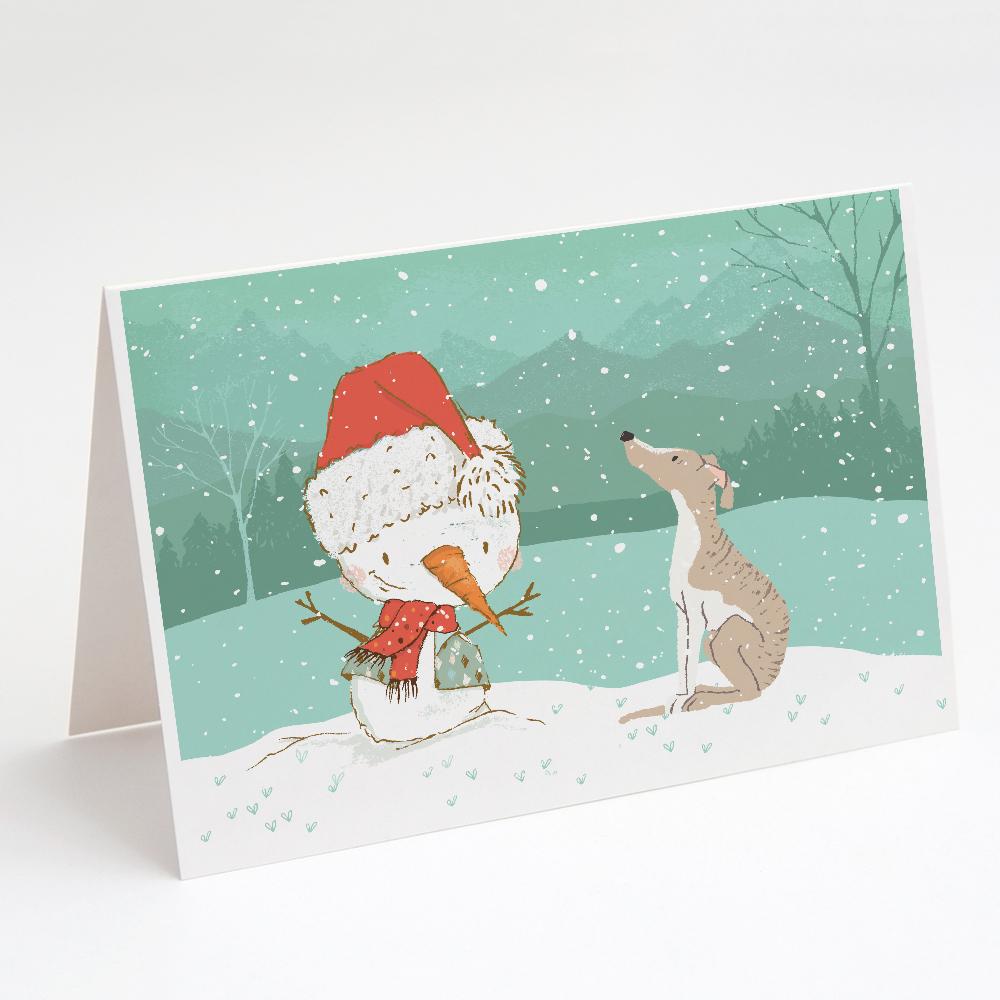 Buy this Whippet Snowman Christmas Greeting Cards and Envelopes Pack of 8