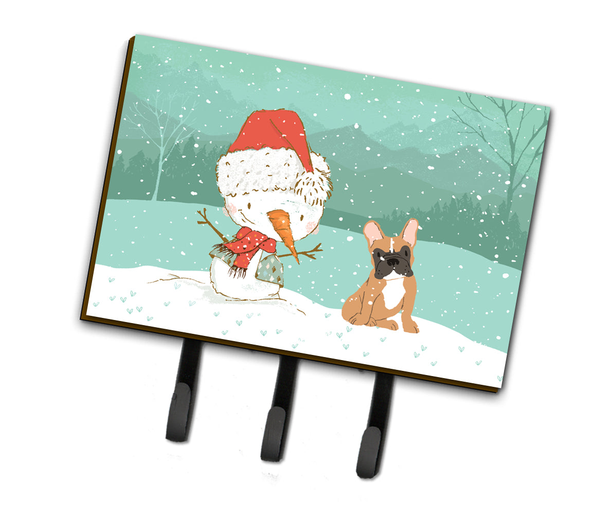 Fawn French Bulldog Snowman Christmas Leash or Key Holder CK2086TH68  the-store.com.