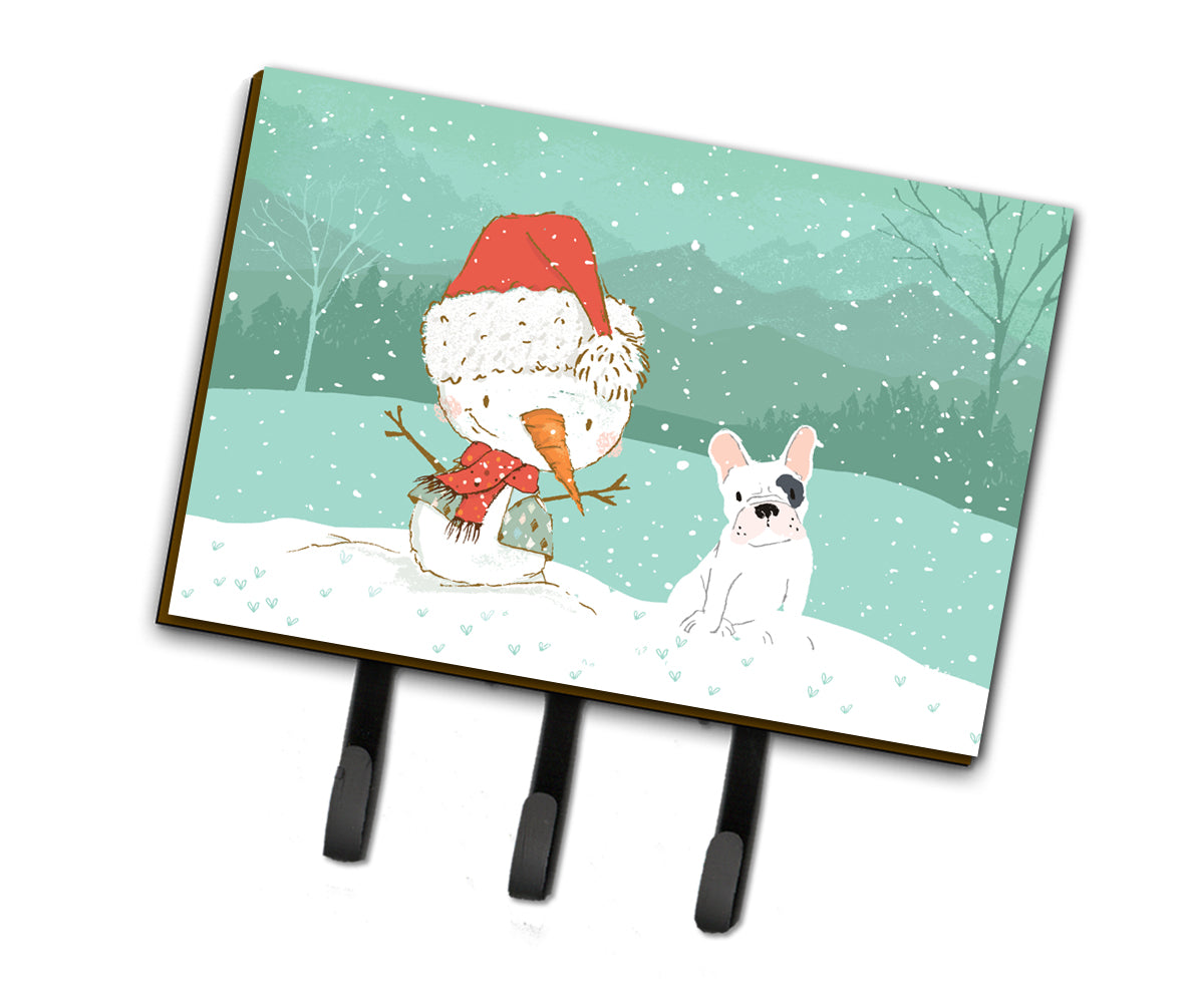 Piebald French Bulldog Snowman Christmas Leash or Key Holder CK2087TH68  the-store.com.