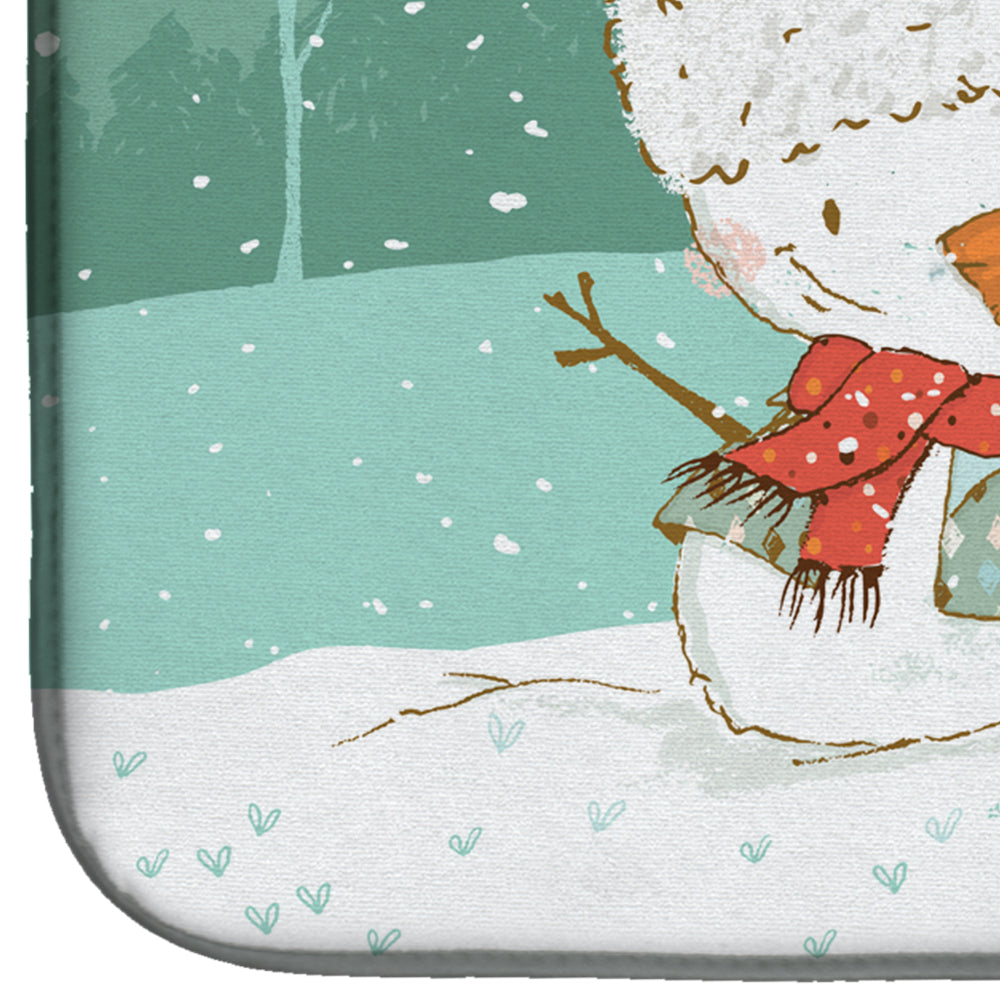 Jack Russell Terrier Snowman Christmas Dish Drying Mat CK2090DDM  the-store.com.