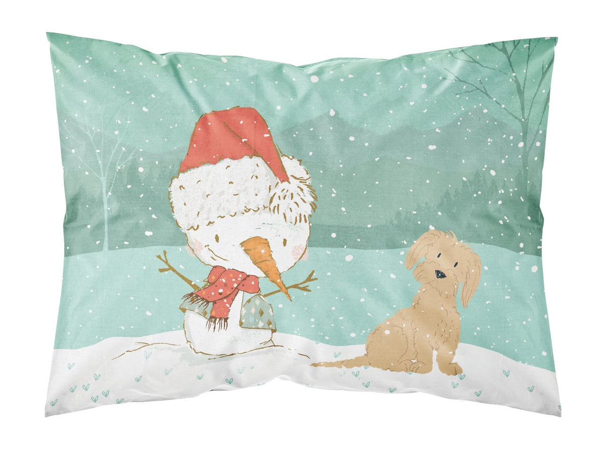 Brown Maltese Snowman Christmas Fabric Standard Pillowcase CK2093PILLOWCASE by Caroline&#39;s Treasures