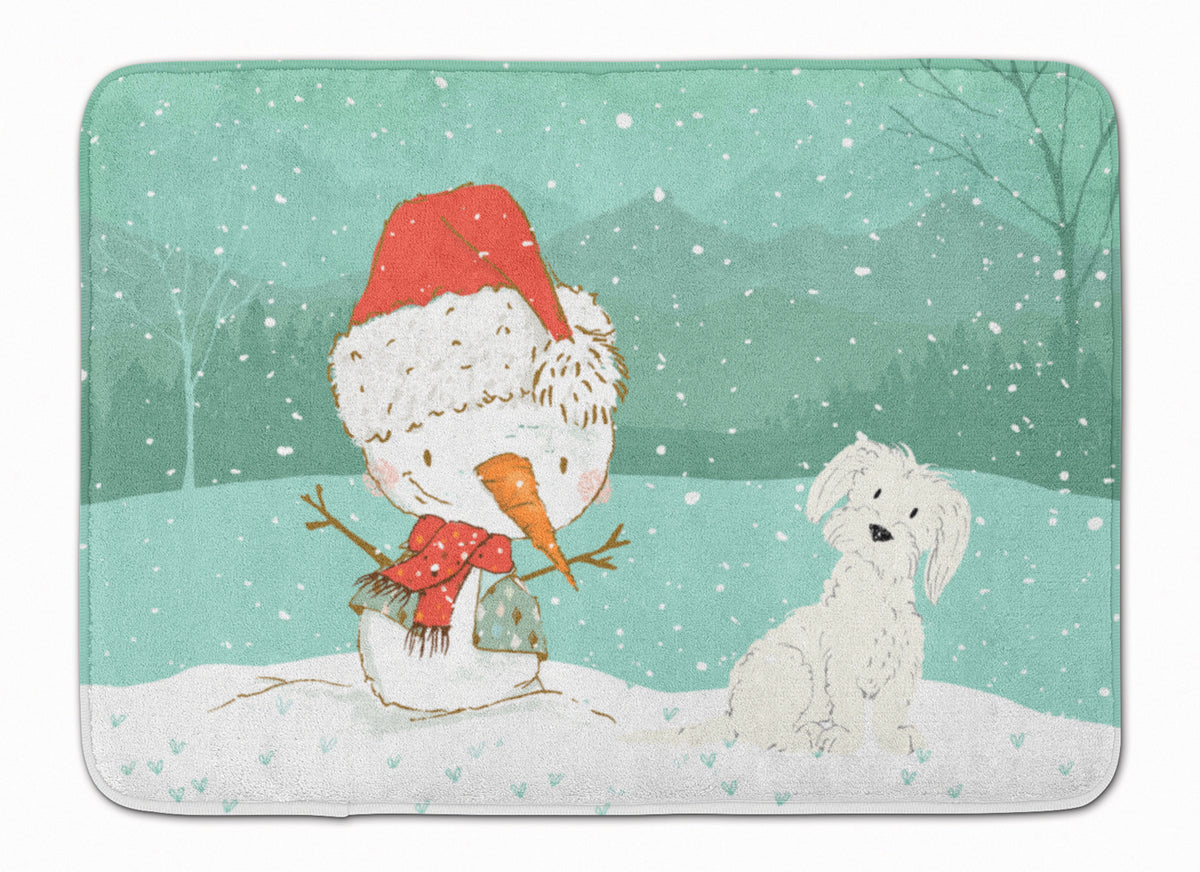 Maltese Snowman Christmas Machine Washable Memory Foam Mat CK2094RUG - the-store.com