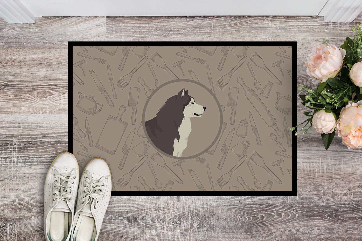 Alaskan Malamute In the Kitchen Indoor or Outdoor Mat 18x27 CK2160MAT - the-store.com