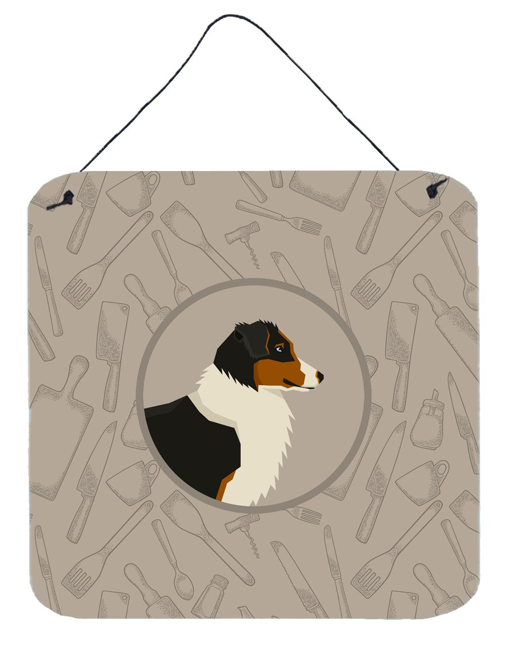 Australian Shepherd In the Kitchen Wall or Door Hanging Prints CK2163DS66 by Caroline&#39;s Treasures