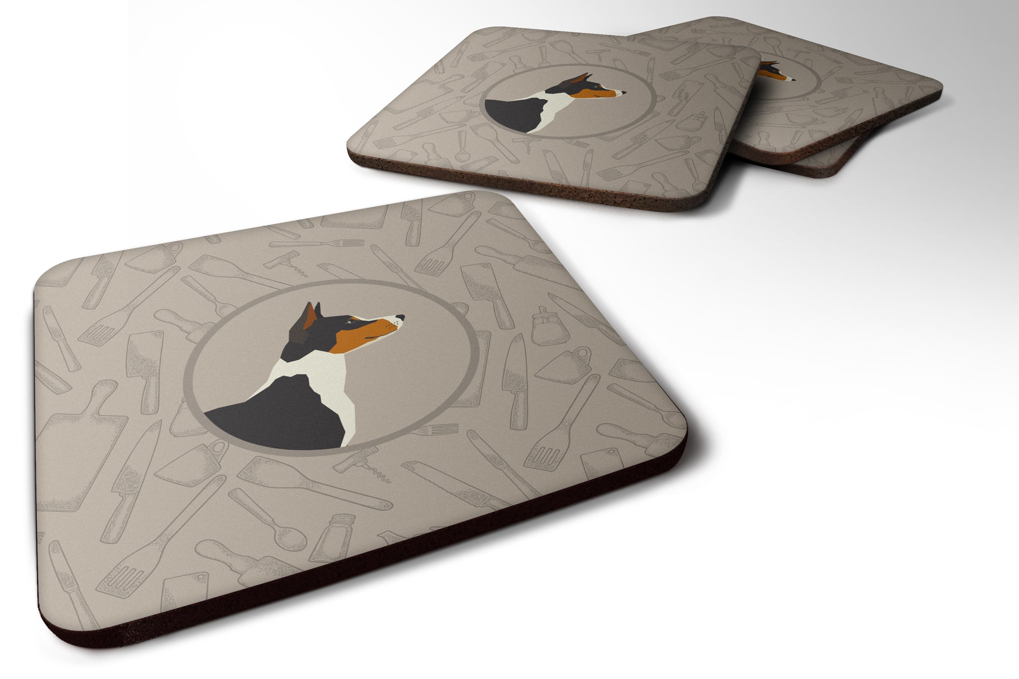 Basenji In the Kitchen Foam Coaster Set of 4 CK2164FC - the-store.com