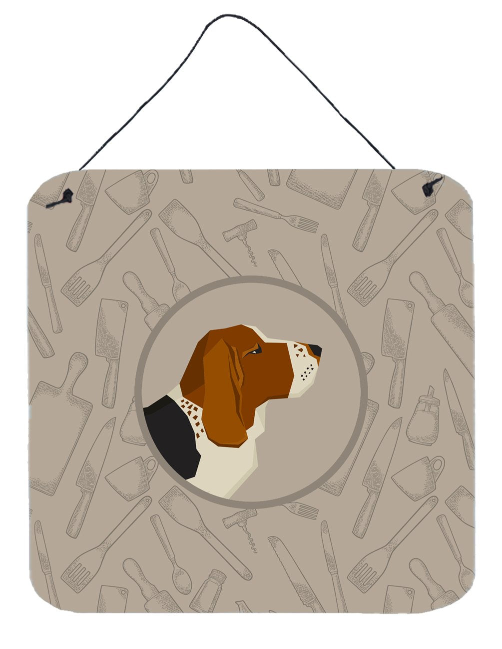 Basset Hound In the Kitchen Wall or Door Hanging Prints CK2165DS66 by Caroline&#39;s Treasures