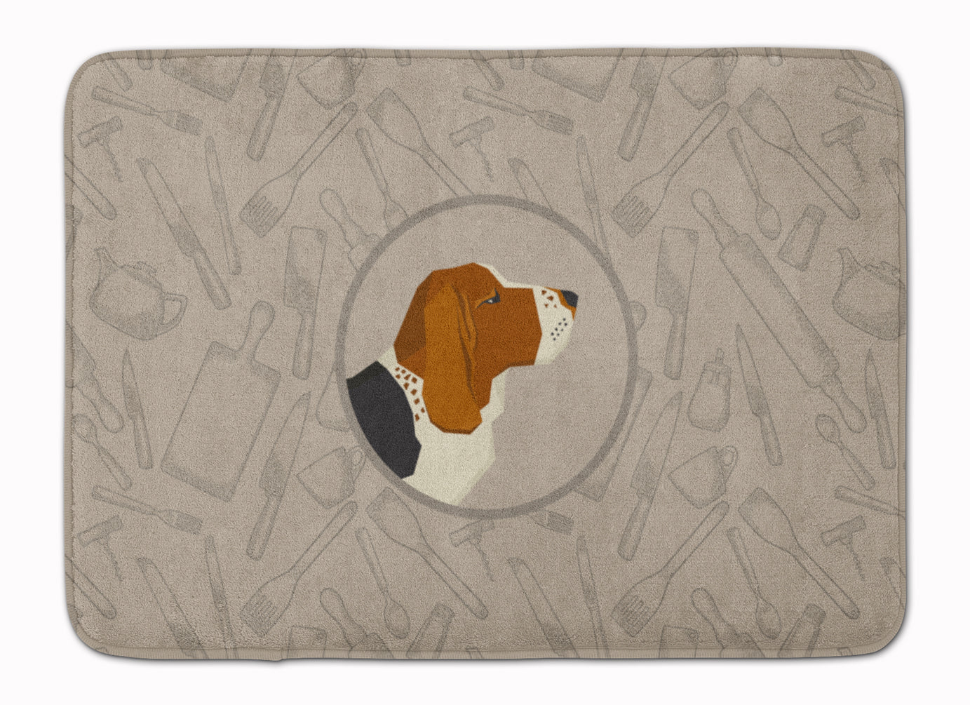 Basset Hound In the Kitchen Machine Washable Memory Foam Mat CK2165RUG - the-store.com