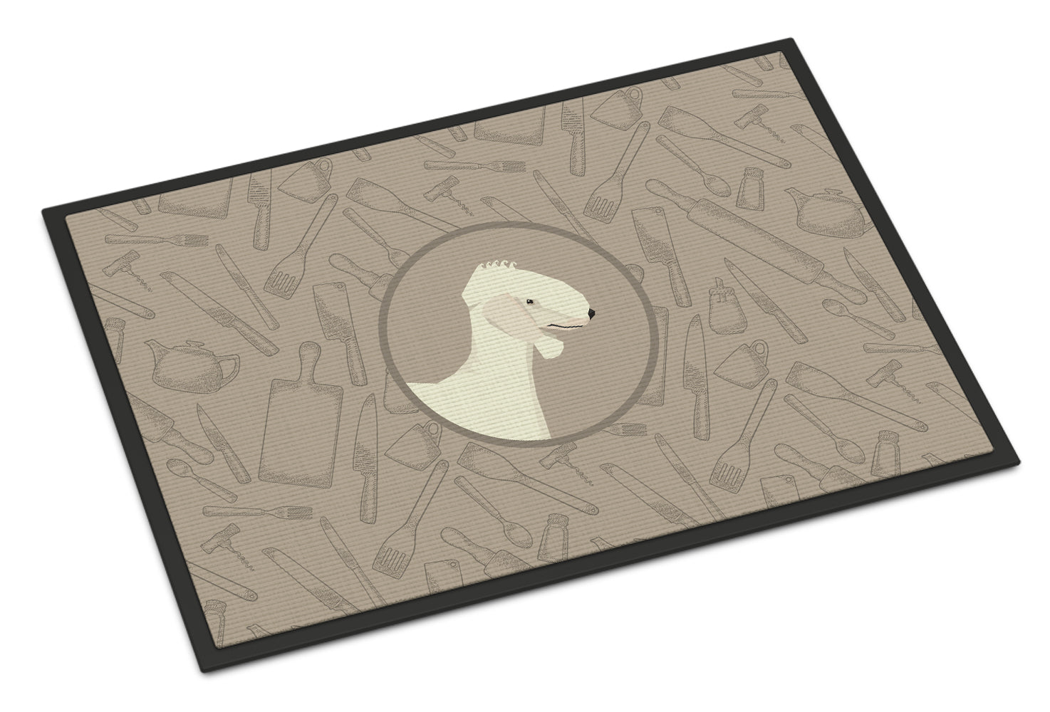 Bedlington Terrier In the Kitchen Indoor or Outdoor Mat 18x27 CK2167MAT - the-store.com