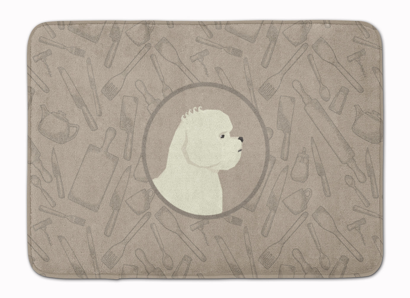 Bichon Frise In the Kitchen Machine Washable Memory Foam Mat CK2168RUG - the-store.com