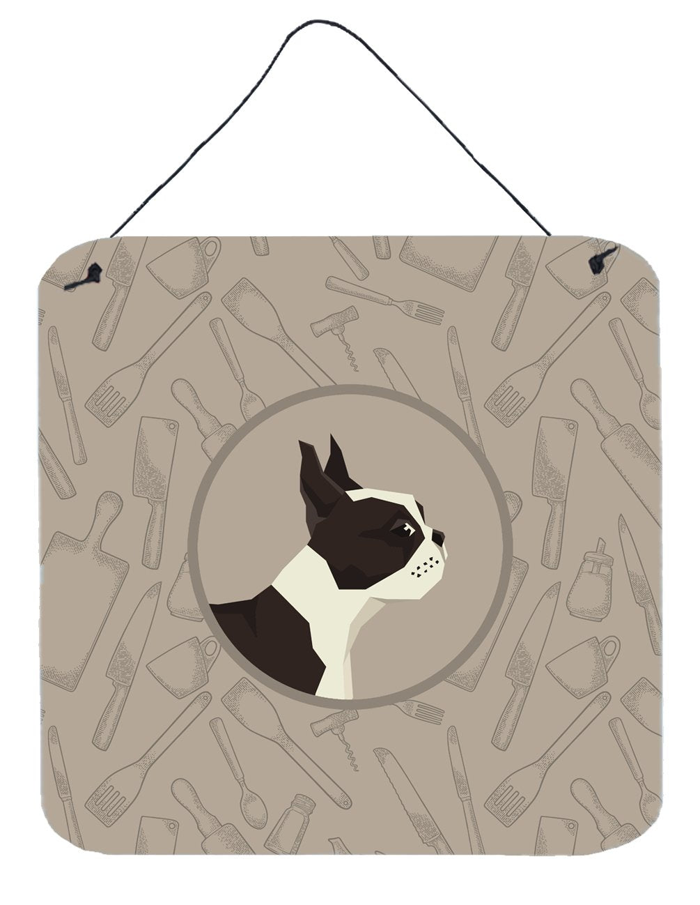 Boston Terrier In the Kitchen Wall or Door Hanging Prints CK2172DS66 by Caroline's Treasures