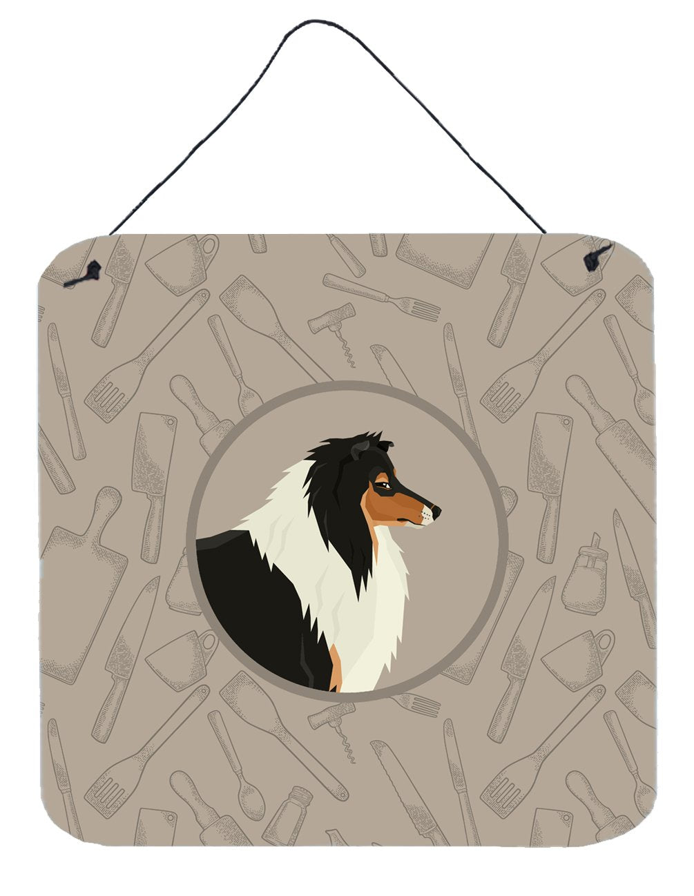 Collie In the Kitchen Wall or Door Hanging Prints CK2179DS66 by Caroline's Treasures