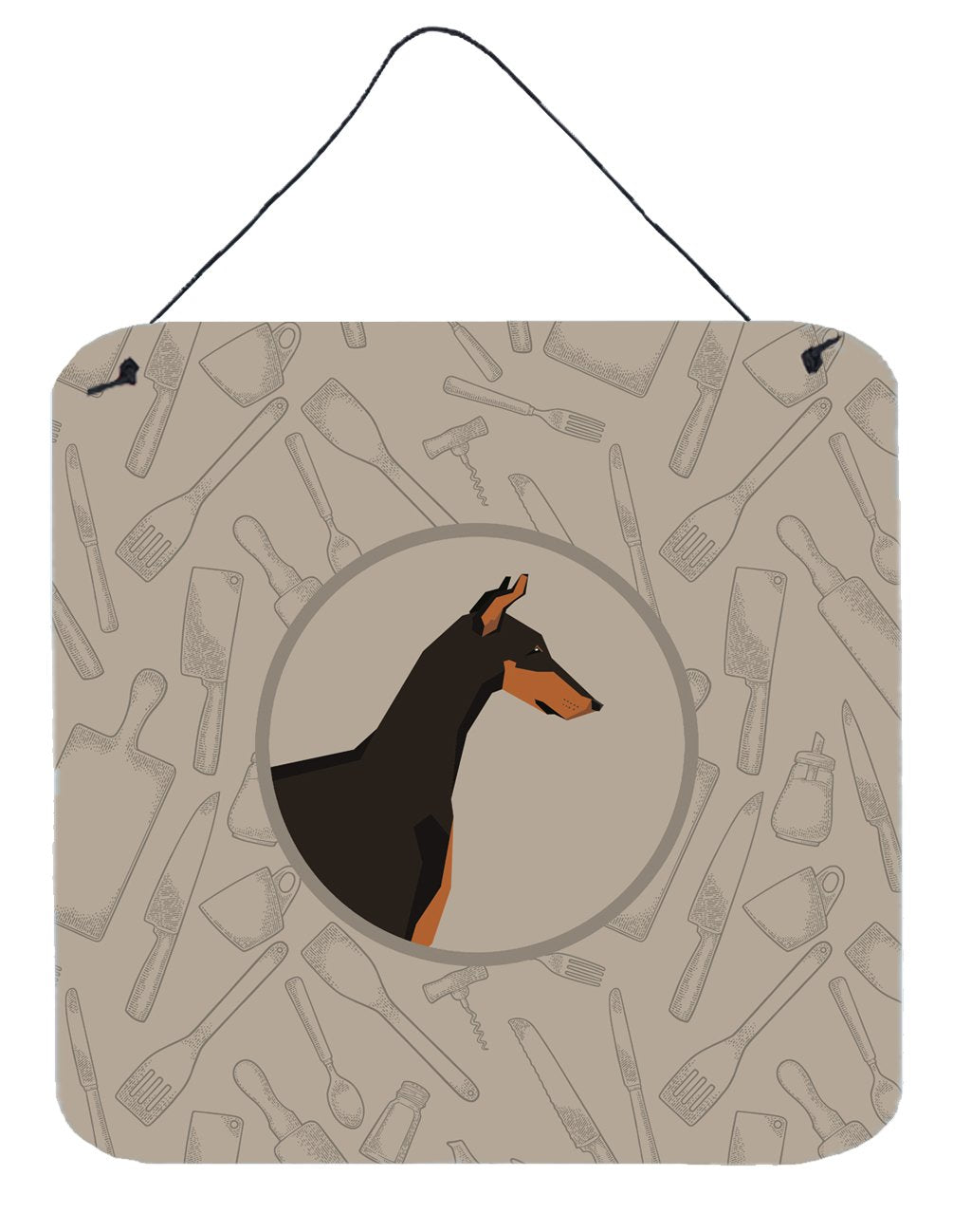 Doberman Pinscher In the Kitchen Wall or Door Hanging Prints CK2182DS66 by Caroline&#39;s Treasures