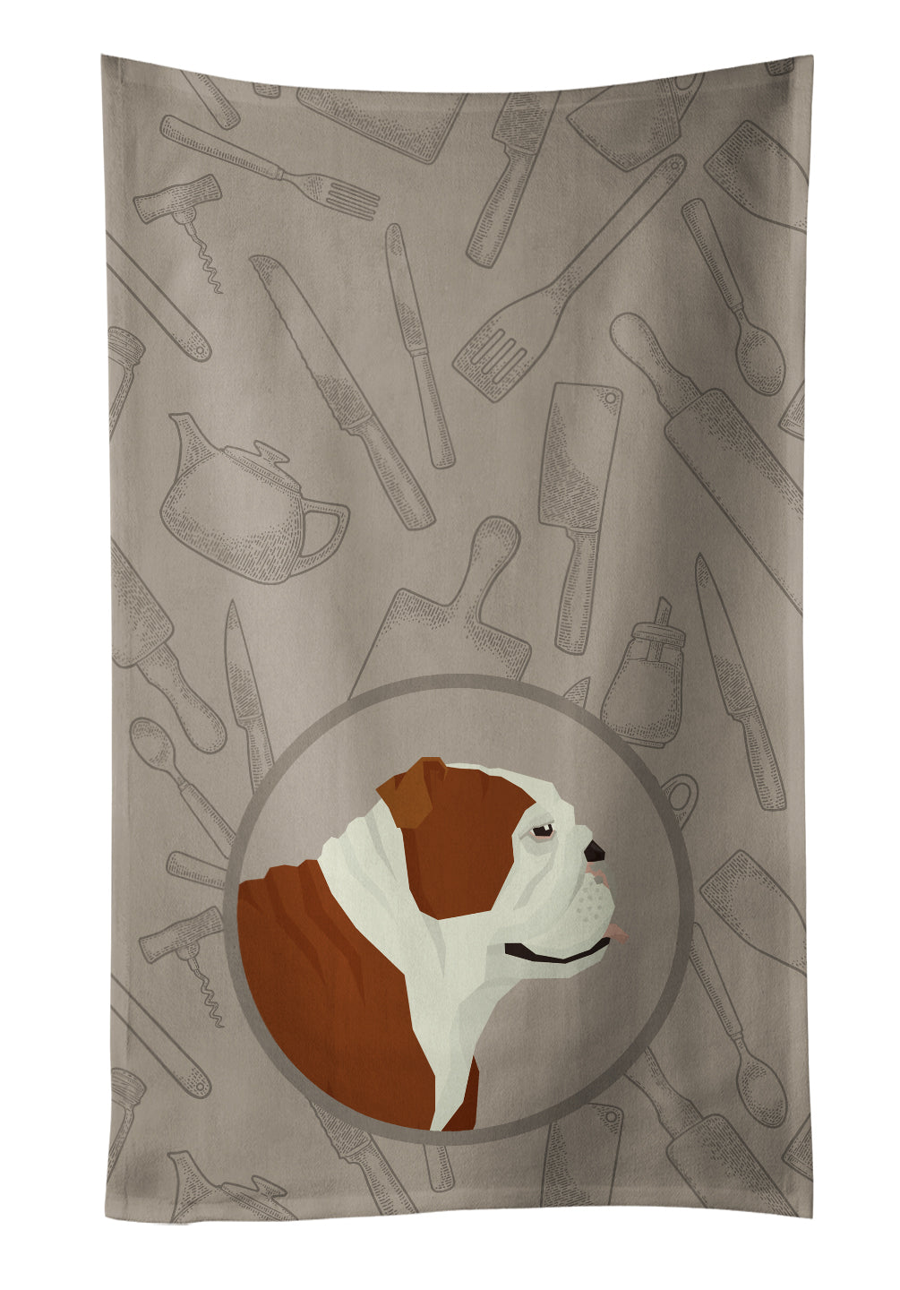 English Bulldog In the Kitchen Kitchen Towel CK2183KTWL - the-store.com