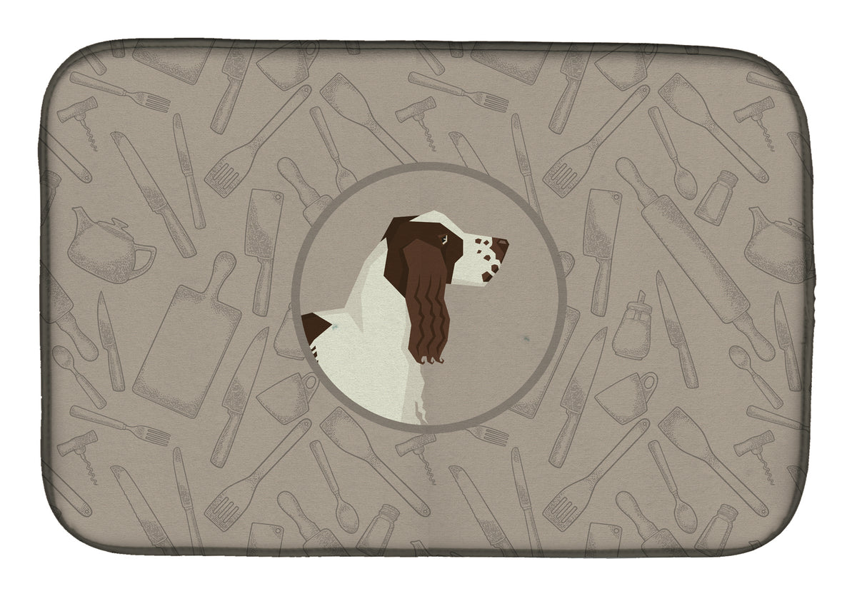 English Springer Spaniel In the Kitchen Dish Drying Mat CK2184DDM  the-store.com.