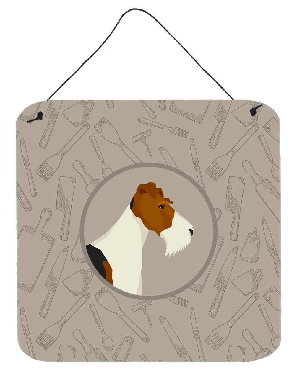 Fox Terrier In the Kitchen Wall or Door Hanging Prints CK2185DS66 by Caroline's Treasures