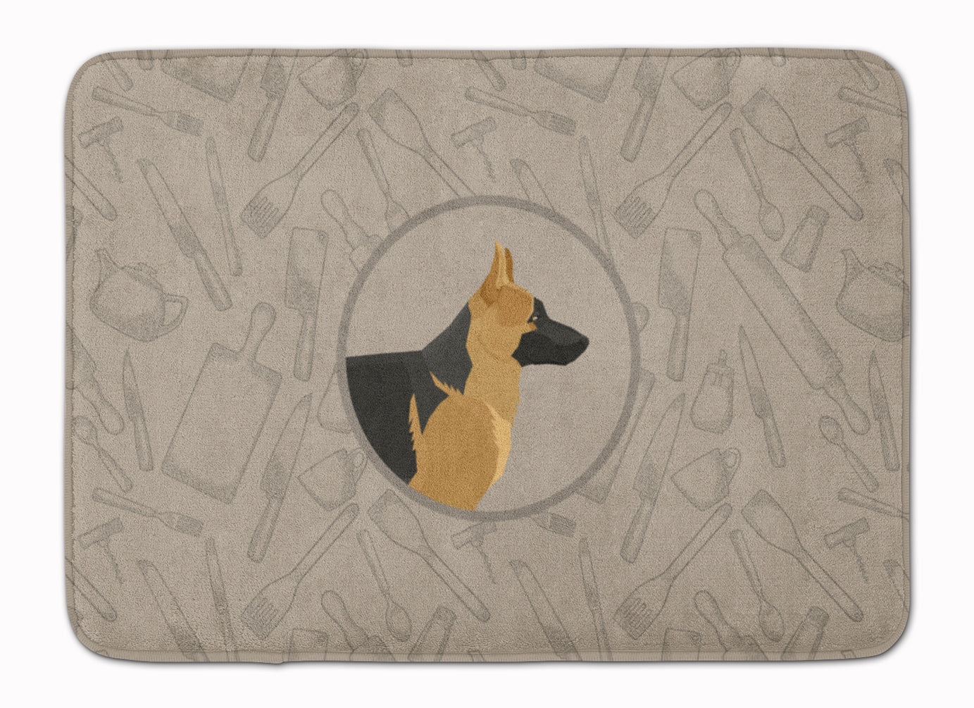 German Shepherd In the Kitchen Machine Washable Memory Foam Mat CK2187RUG - the-store.com