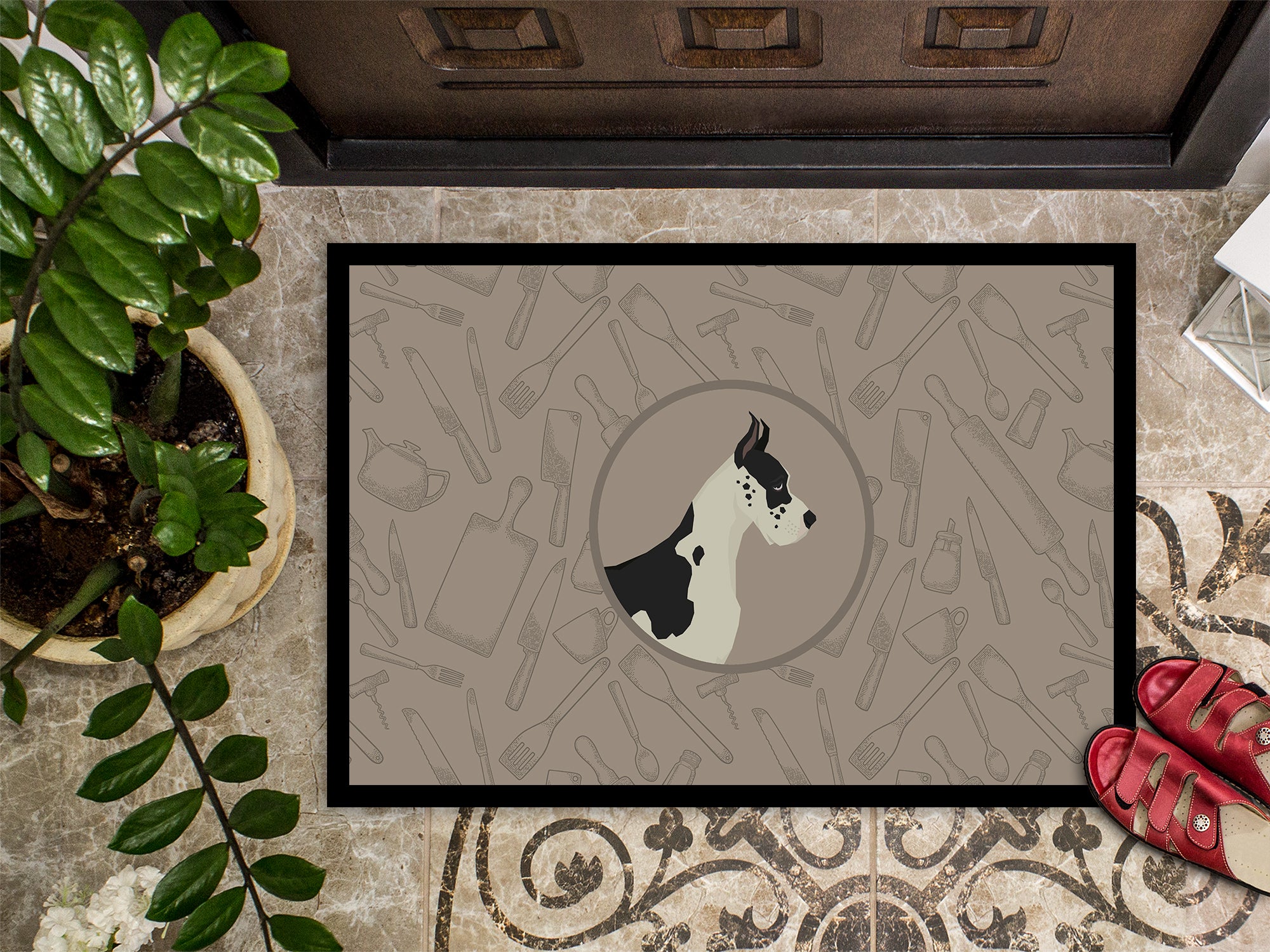 Great Dane In the Kitchen Indoor or Outdoor Mat 18x27 CK2189MAT - the-store.com