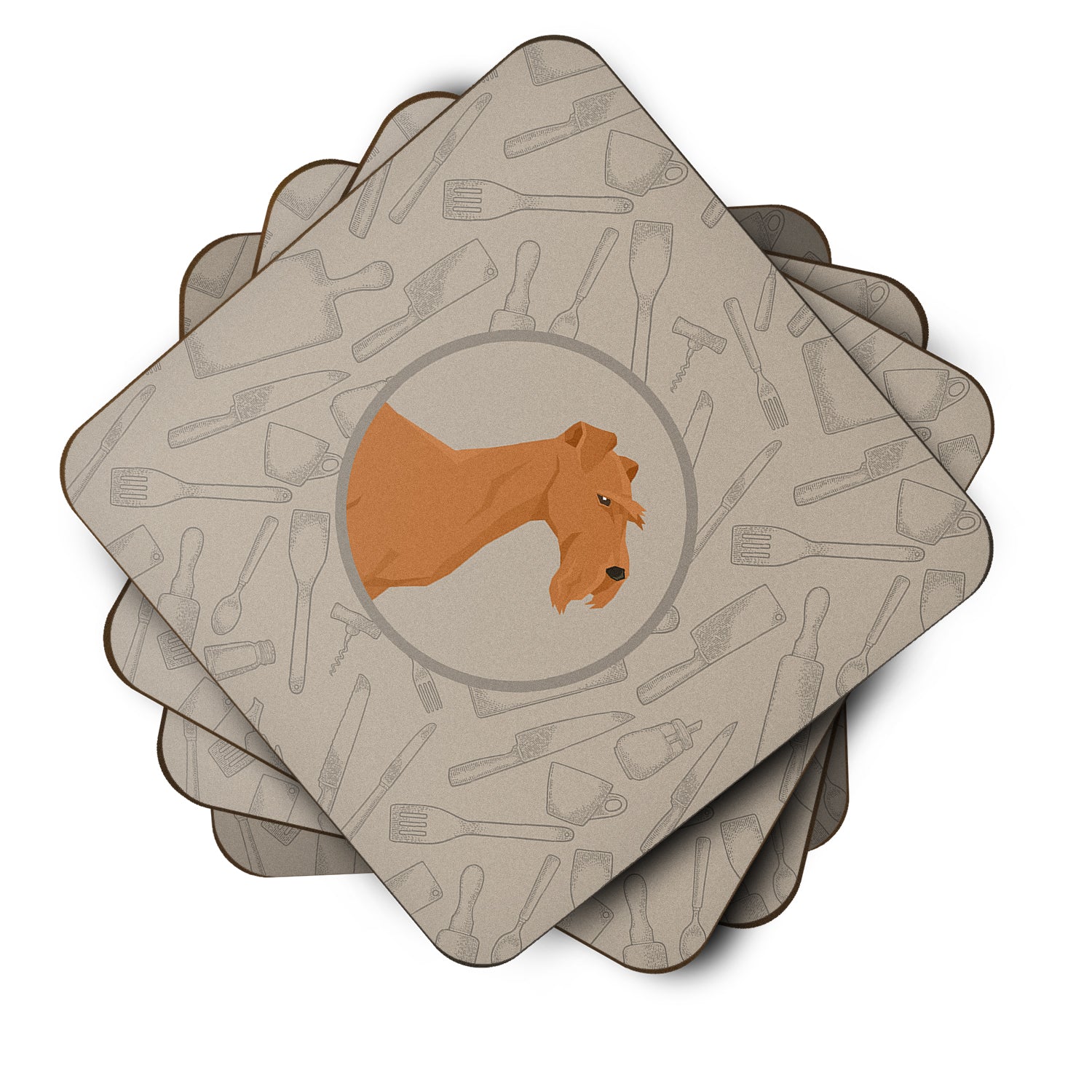 Irish Terrier In the Kitchen Foam Coaster Set of 4 CK2193FC - the-store.com