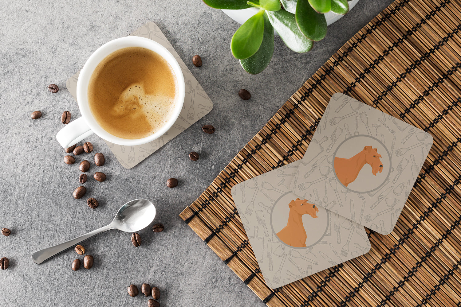 Irish Terrier In the Kitchen Foam Coaster Set of 4 CK2193FC - the-store.com