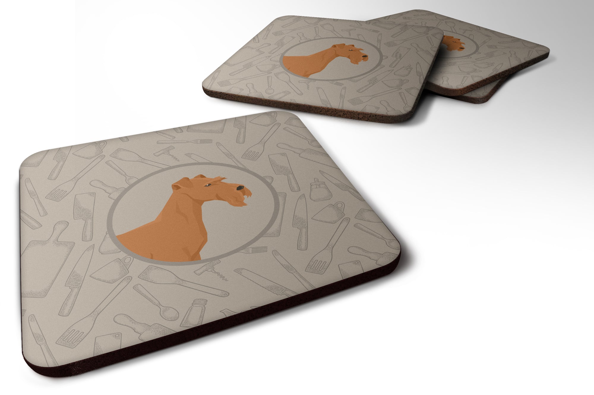 Irish Terrier In the Kitchen Foam Coaster Set of 4 CK2193FC - the-store.com