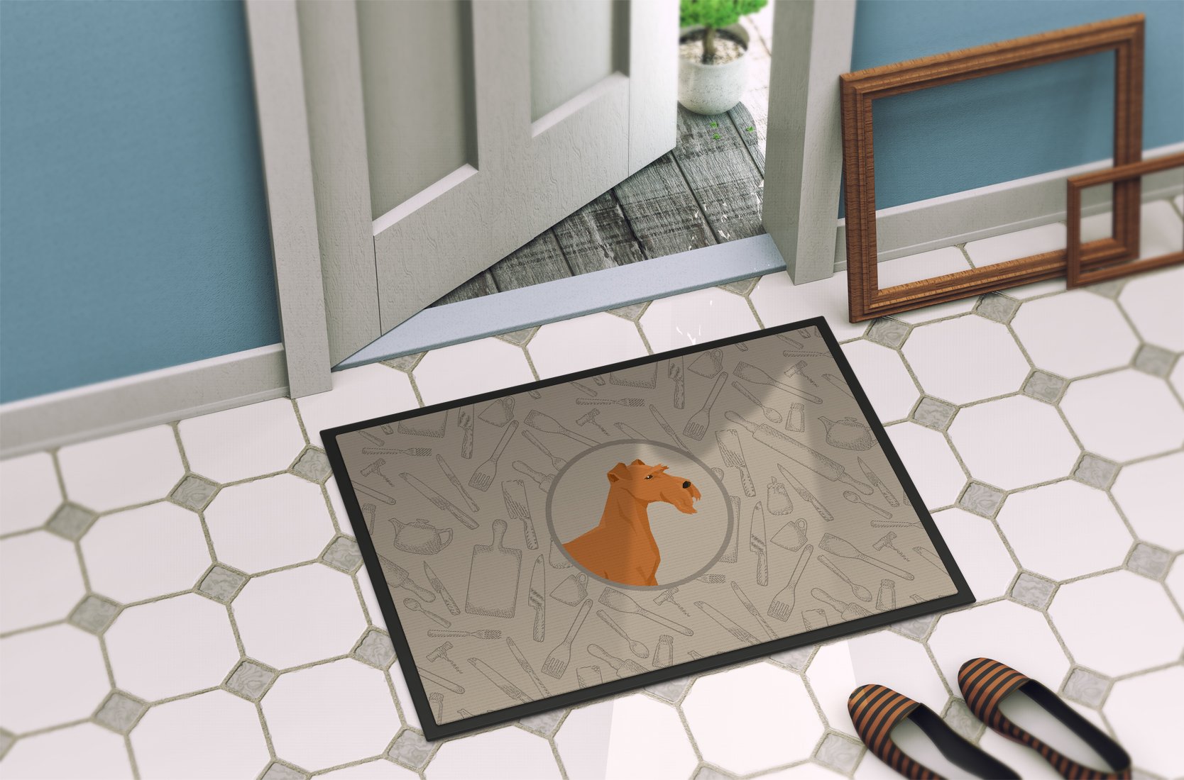 Irish Terrier In the Kitchen Indoor or Outdoor Mat 24x36 CK2193JMAT by Caroline's Treasures