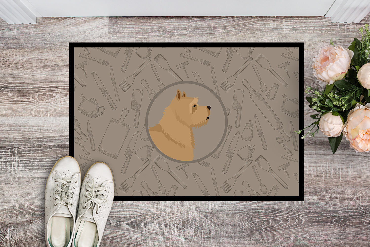 Norwich Terrier In the Kitchen Indoor or Outdoor Mat 18x27 CK2198MAT - the-store.com