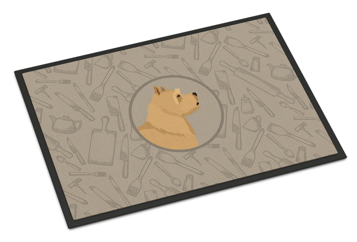 Norwich Terrier In the Kitchen Indoor or Outdoor Mat 18x27 CK2198MAT - the-store.com