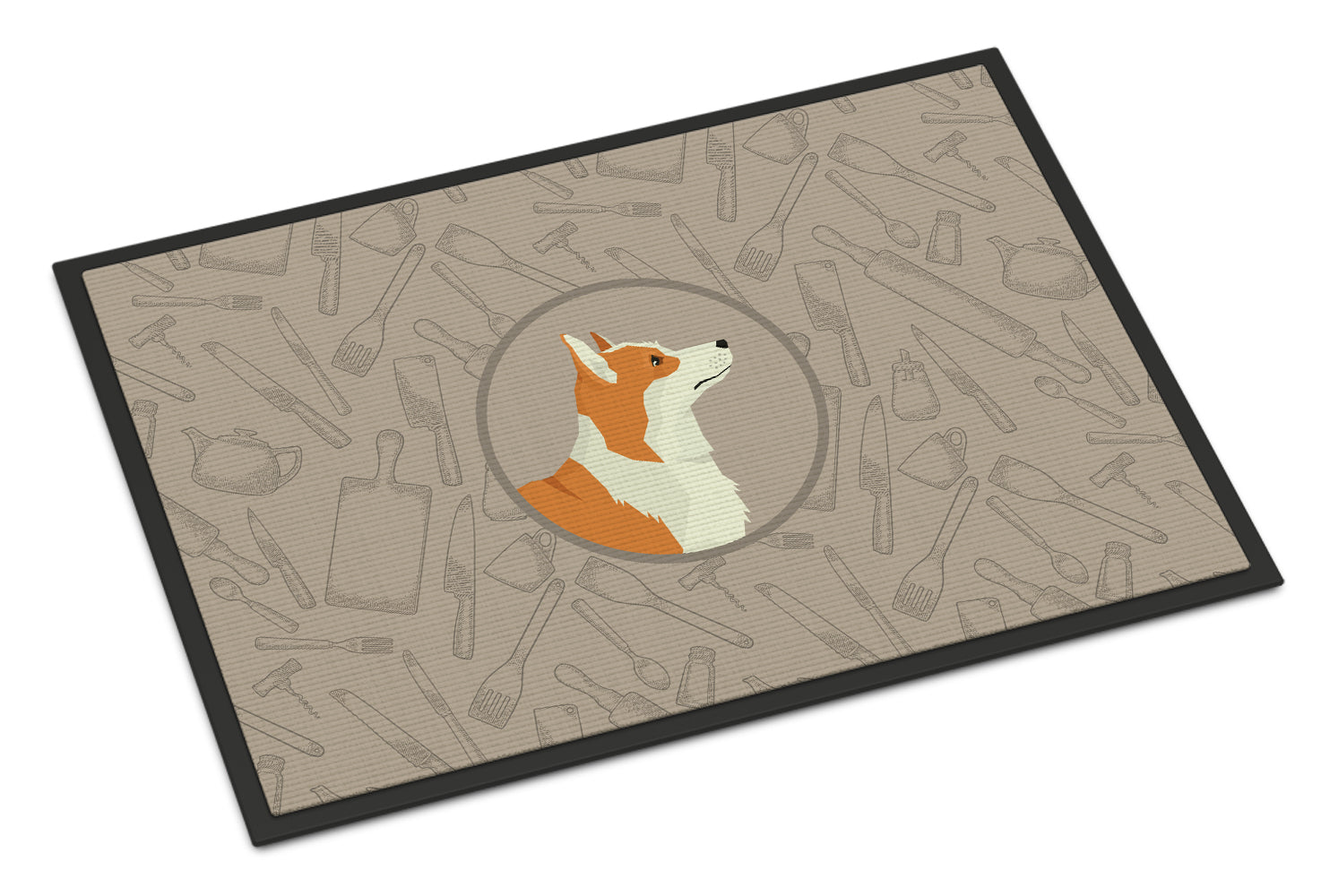 Pembroke Corgi In the Kitchen Indoor or Outdoor Mat 18x27 CK2201MAT - the-store.com