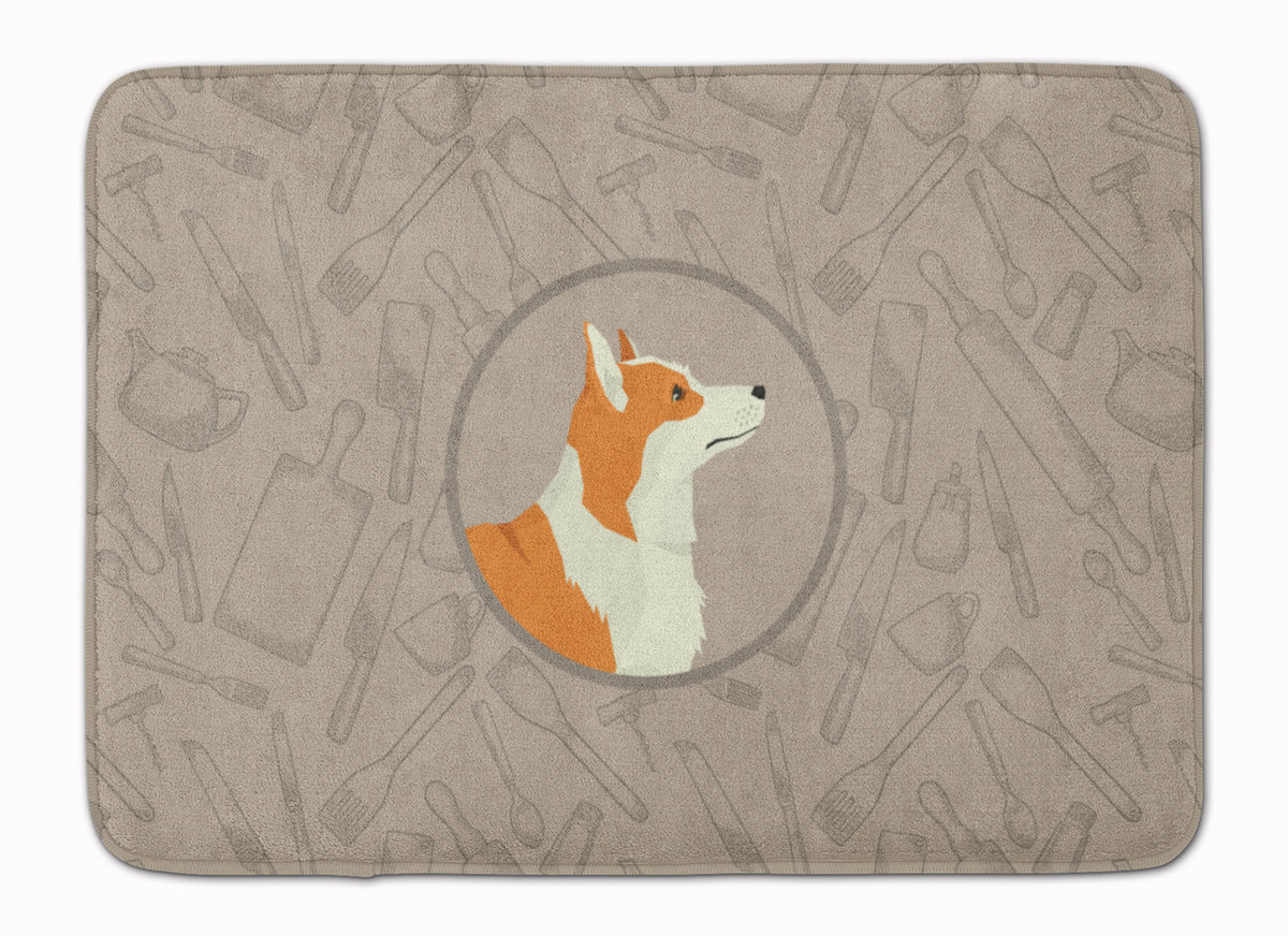 Pembroke Corgi In the Kitchen Machine Washable Memory Foam Mat CK2201RUG - the-store.com