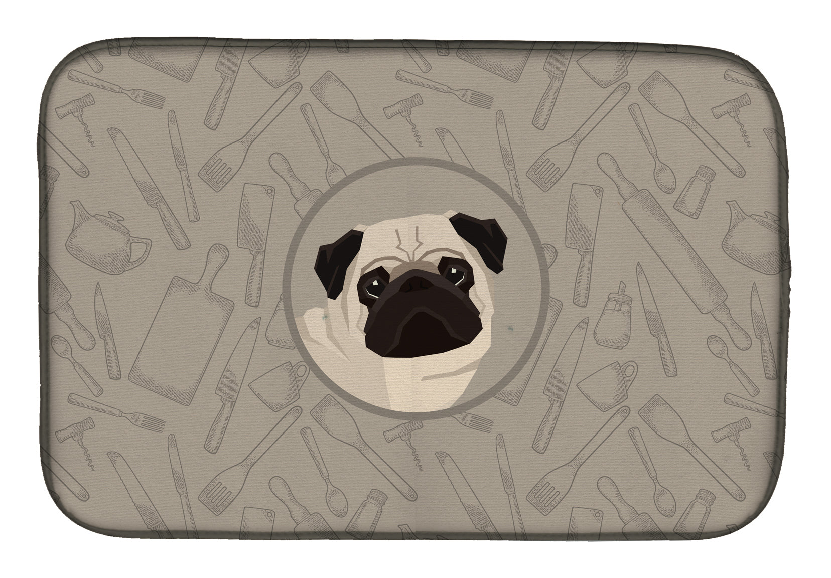 Pug In the Kitchen Dish Drying Mat CK2204DDM  the-store.com.